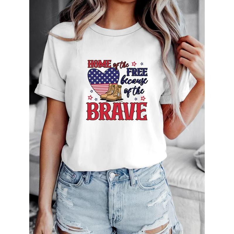 Women'WB shield Patriotic "Home FOG TNF Free" Veteran Support T-Shirt