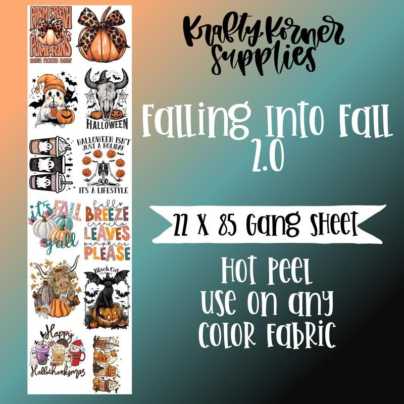 Falling Into Fall 2.0 DTF Transfer Gang Sheet, 22 x 85 T-Shirts, Hoodie, Sweatshirt | RetroVerseTees.com