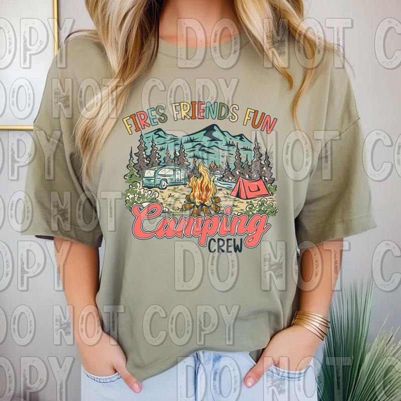 Fam, Friends, Fun Camping Crew DTF Transfers - THIS IS NOT A SHIRT Hoodie, Sweatshirt | RetroVerseTees.com