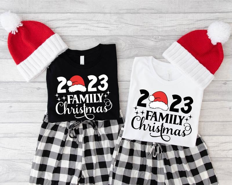 Family Christmas 2023 Shirt, Matching Parents Christmas T-Shirt, X-mas Party Gift Tee, Cousin Crew Holiday Short Sleeve....