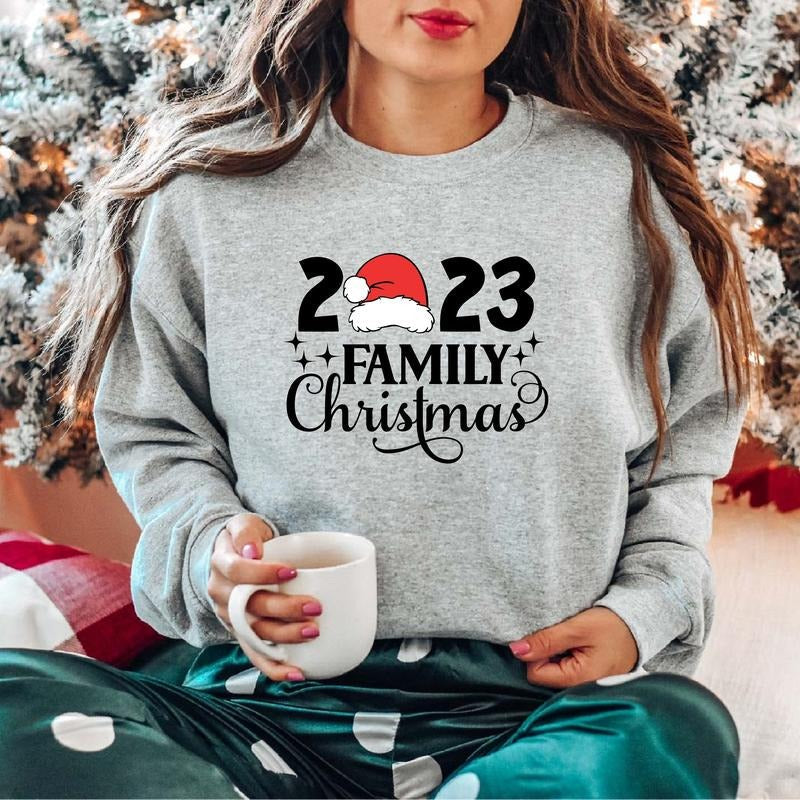Family Christmas 2023 Sweatshirts, Matching Family X-mas Party Sweater, Parents Holiday Hoodie, Cousin Squad X-mas Gift...
