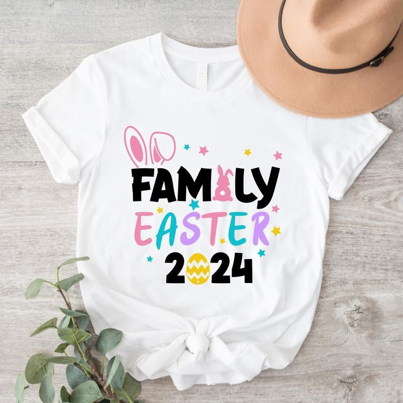 Family Easter 2024 Shirt, Matching Family T-Shirt, Unisex Easter Short Sleeve Gift, Family Reunion Tee, Family Spring...