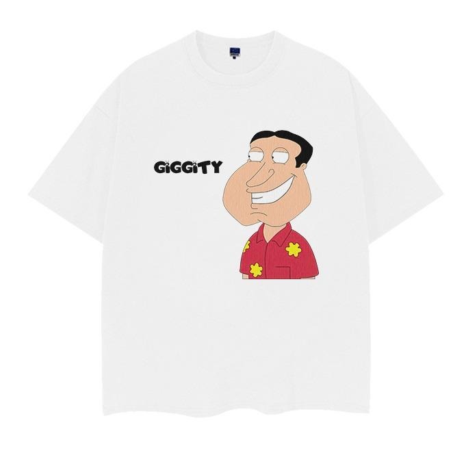 Family Guy "Quagmire" Vintage Oversized Tee Anime T-shirt 100% Cotton Original Design Men's Top White Casual Hoodie,...