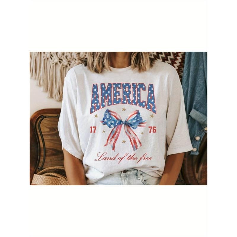 Womens July WB shield Shirt, America Shirt, Land FOG TNF Free, Patriotic Shirt, Memorial Day - 180g 100% Crewneck...
