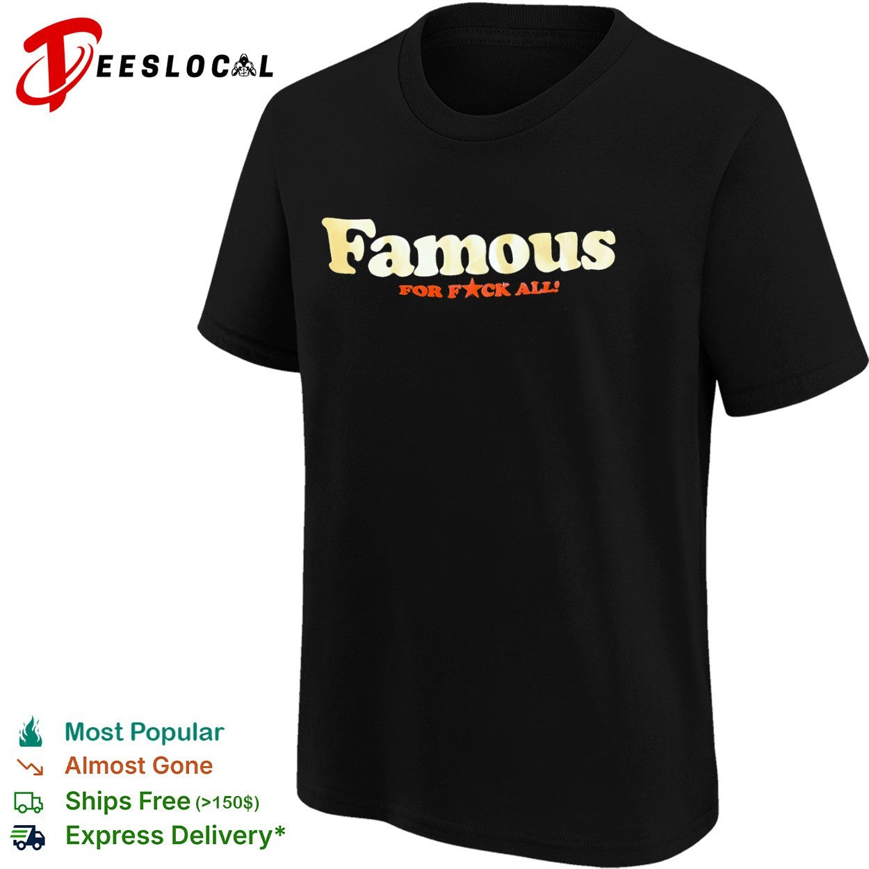 Famous for fck all red star shirt