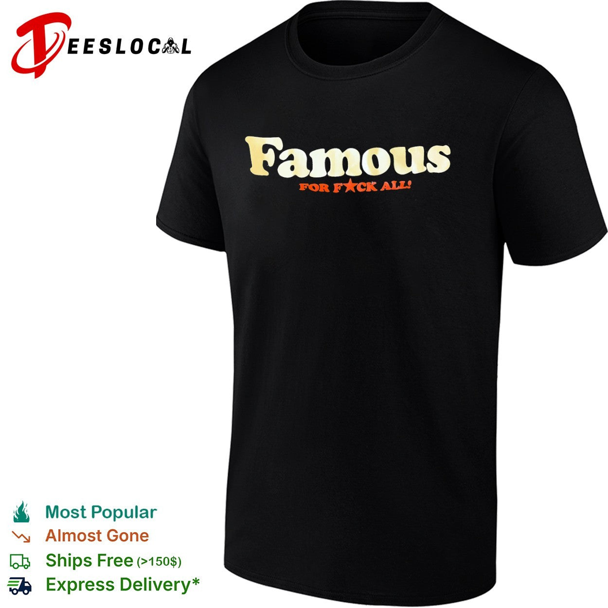 Famous for fck all red star shirt