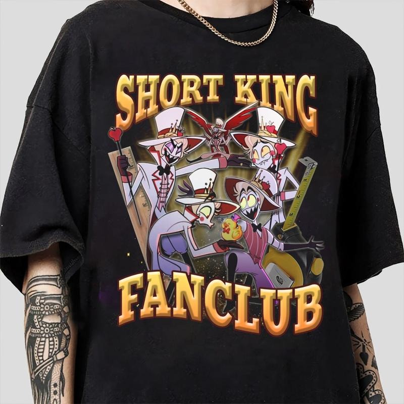 Fanclub Lucifer Short King T-Shirt, Hazbin Hotel Characters, Hazbin Hotel T-Shirt, Hazbin Hotel Cartoon , Birthday Gift...