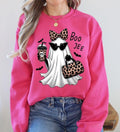 Fancy Boujee Ghost, Halloween, Bow, Coquette, Western, Vintage, Pumpkin, Retro, Spooky, Costume, Fall, Graphic Sweatshirt...