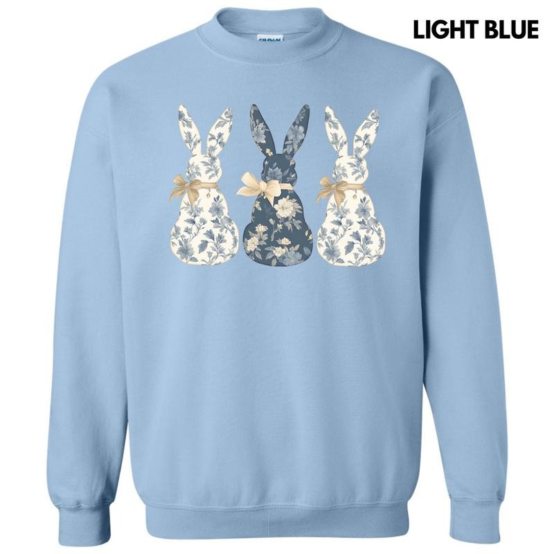 Fancy Floral Bunny Trio Sweatshirt 'NLB' T-Shirts, Hoodie | RetroVerseTees.com