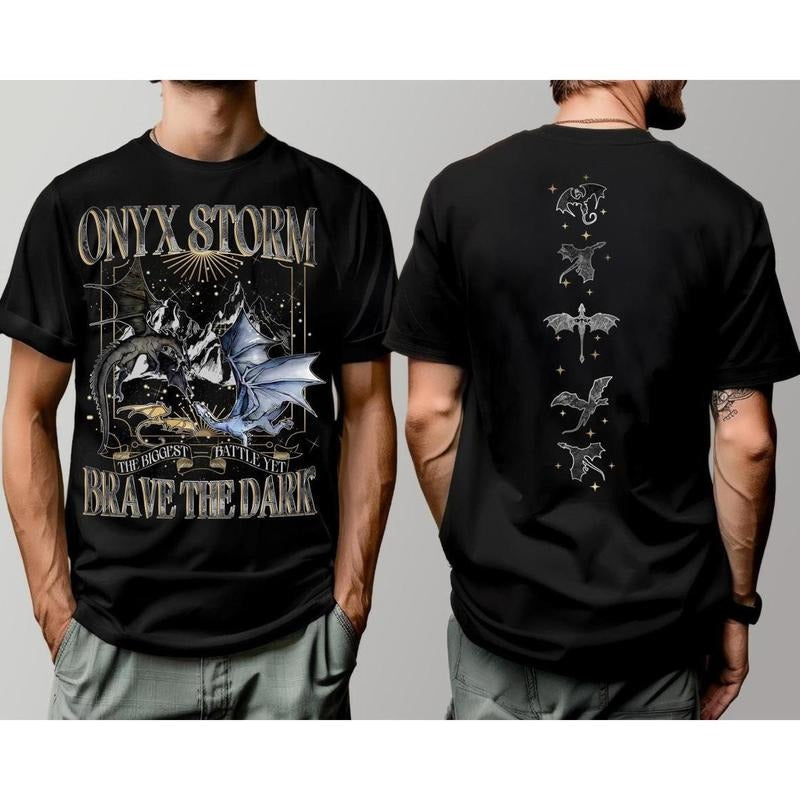 Onyx Storm The Biggest Battle Yet Brave The Dark Shirt / Fantasy Book Lovers Gift Ideas, Graphic Shirt, Fun and...