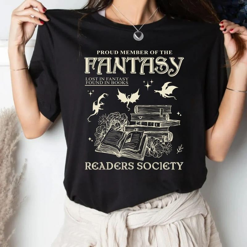 Fantasy Reader Shirt For Romance Reader Bookish Shirt For Bibliophile Vintage Reading Shirt For Women Gift Book Lover,...