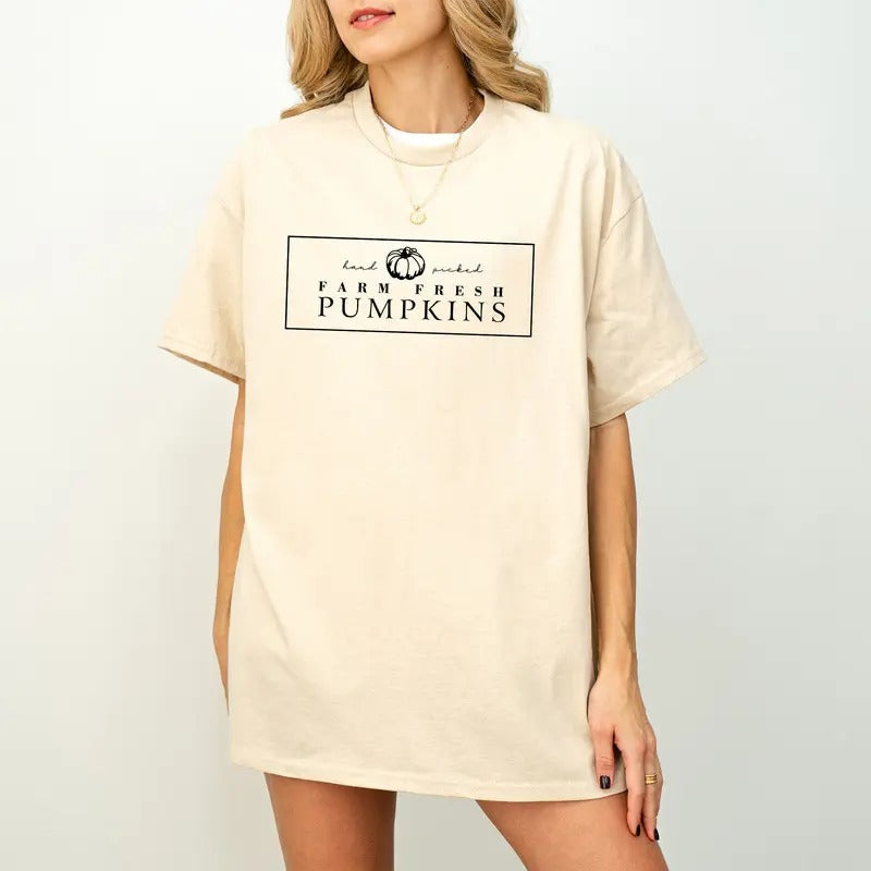 Farm Fresh PumpkinsT-Shirt, Fall sweatshirt, FLORAL pumpkin sweatshirt, Fall Crewneck Unisex Hoodie | RetroVerseTees.com