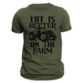 Farming Tractor Life Is Better On The Farm Men's T-Shirt Casual Classic Hoodie, Sweatshirt | RetroVerseTees.com