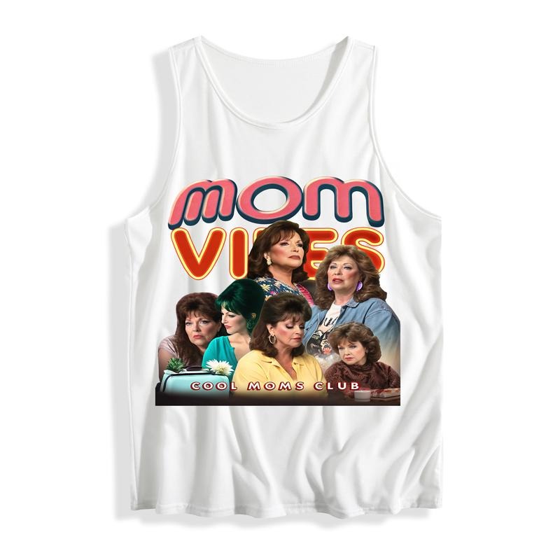 Fashion - Forward Vest for Moms: "mom VIBES Cool Moms Club" Vest with WB shield Retro - Inspired Group Graphic,...