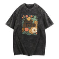 Fashion - forward Gunpla brand Artistic Washed Tee: Stylish "Simply Blessed" Design with Pattern Blend, Amplified by Wash...