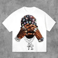 Fashion Diamond Print Short Sleeve T-Shirt, Cotton Casual Crew Neck Menswear Tshirt Crewneck, T-Shirt For Unisex , Gift...