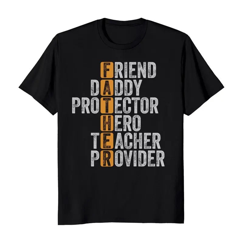 Father's Day Friend Daddy Protector Hero Teacher Provider Men's T-Shirt Casual Classic Hoodie, Sweatshirt