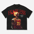 Fearless Skull Basketball Player Print Cotton T-shirt Graphic Casual Cotton Short Sleeve Crewneck Men's Gift Top for...