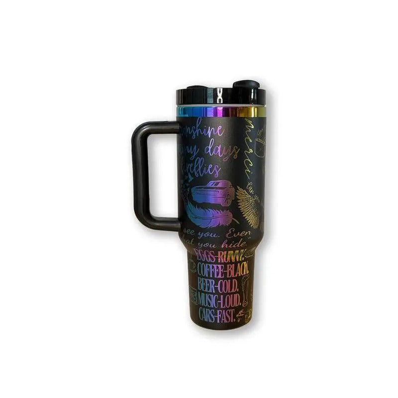 Feather & Fire 40oz Engraved Tumbler Drinkware Water bottle flask T-Shirts, Hoodie, Sweatshirt | RetroVerseTees.com