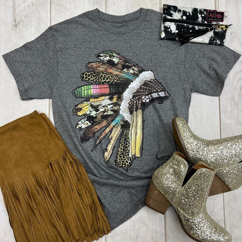 Feather Leopard Serape Graphic Tee Hoodie, Sweatshirt | RetroVerseTees.com