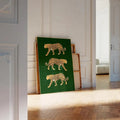 Feline Green Wall Art, Cheetah Poster, Leopard Poster, Tiger Illustration, Printable Wall Art, Big Cat Print, Animal...