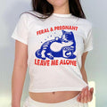 Feral And Pregnant Leave Me Alone Funny Cat Retro Vintage Y2K Baby Tee, Mothers Day Baby Tee, Trendy Aesthetic Top Gift...