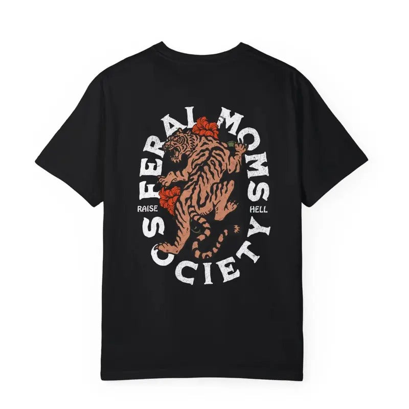 Feral Mom's Shirt, feminist girl power tee, aesthetic grunge moto tshirt, trendy mom Hoodie, Sweatshirt | RetroVerseTees.com