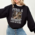 Feral and Pregnant Racoon Sweatshirt, Pregnancy Humor Feral Racoon Leave Me Alone Sweatshirt, Funny Maternity Mom To Be...