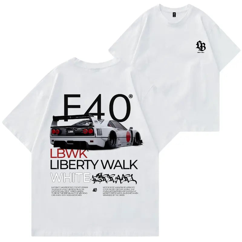 Ferrari F40 Liberty Walk T-shirt, Hoodie, Sweater, Car Enthusiast Shirt, Car Clothing, Unisex, Vintage car shirt Sweatshirt