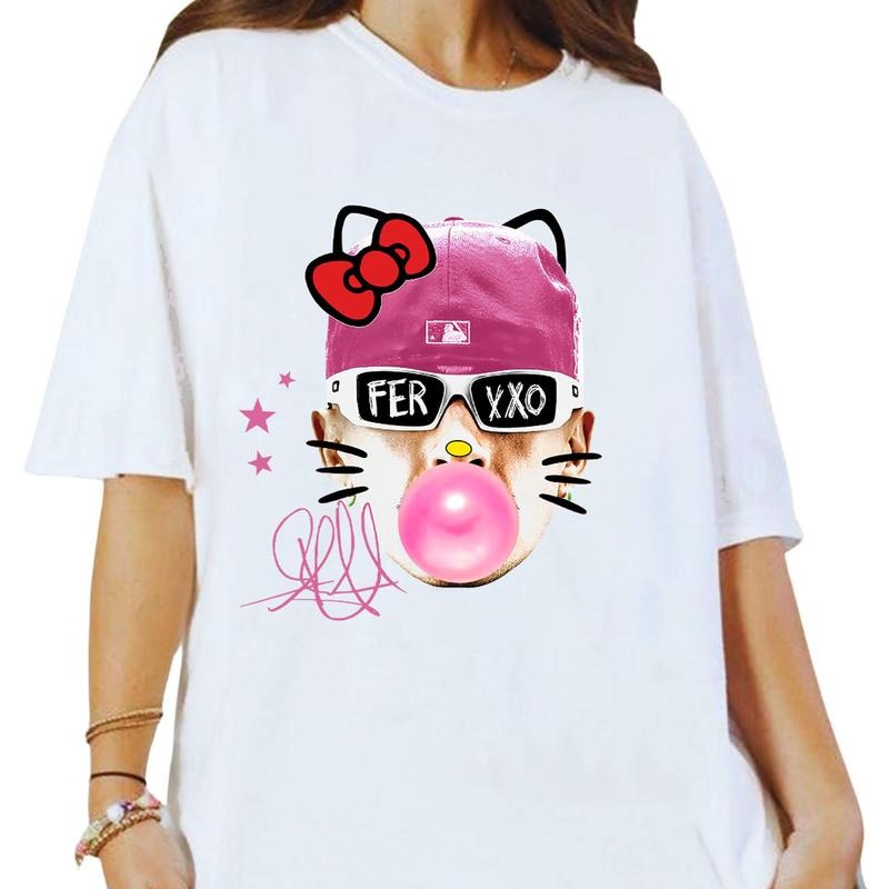 Ferxxooo Pink Cute Cotton Graphic T-shirt for Women Hoodie, Sweatshirt | RetroVerseTees.com