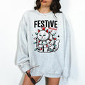 Festive Af Christmas Crewneck Sweatshirt - Print is Sublimation, Christmas Crewneck, Gift Idea, Relaxed Fit, Casual...