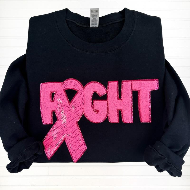 Fighting Ribbon Patch Sweatshirt T-Shirts, Hoodie | RetroVerseTees.com