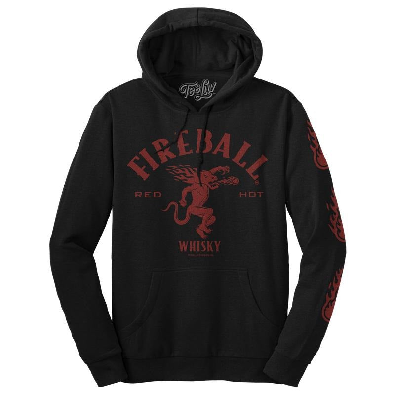 Fireball Whisky Dragon Hooded Sweatshirt - Black T-Shirts, Hoodie | RetroVerseTees.com