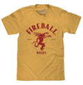 Fireball Whisky Red Hot Dragon Logo T-Shirt - Mustard Yellow Hoodie, Sweatshirt | RetroVerseTees.com