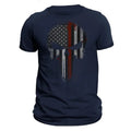 Firefighter Thin Red Line Flag Skull T-Shirt Hoodie, Sweatshirt | RetroVerseTees.com