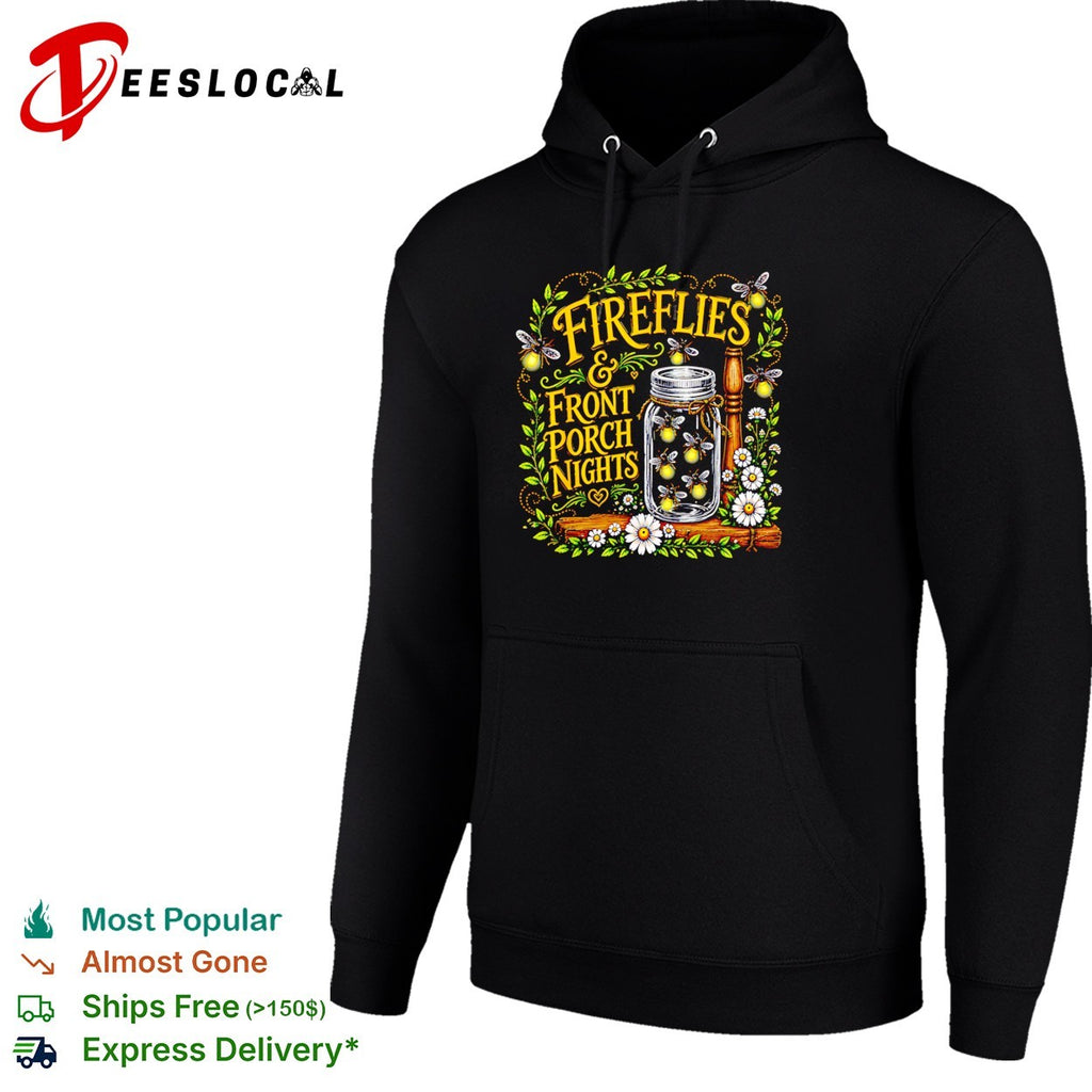 Fireflies and front porch nights mason jar shirt