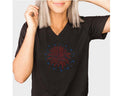 Firework USA V-Neck Shirt, 4th Of July Shirt, Independence Day Shirt, Gift For American, Red White Blue Shirt, Patriotic...