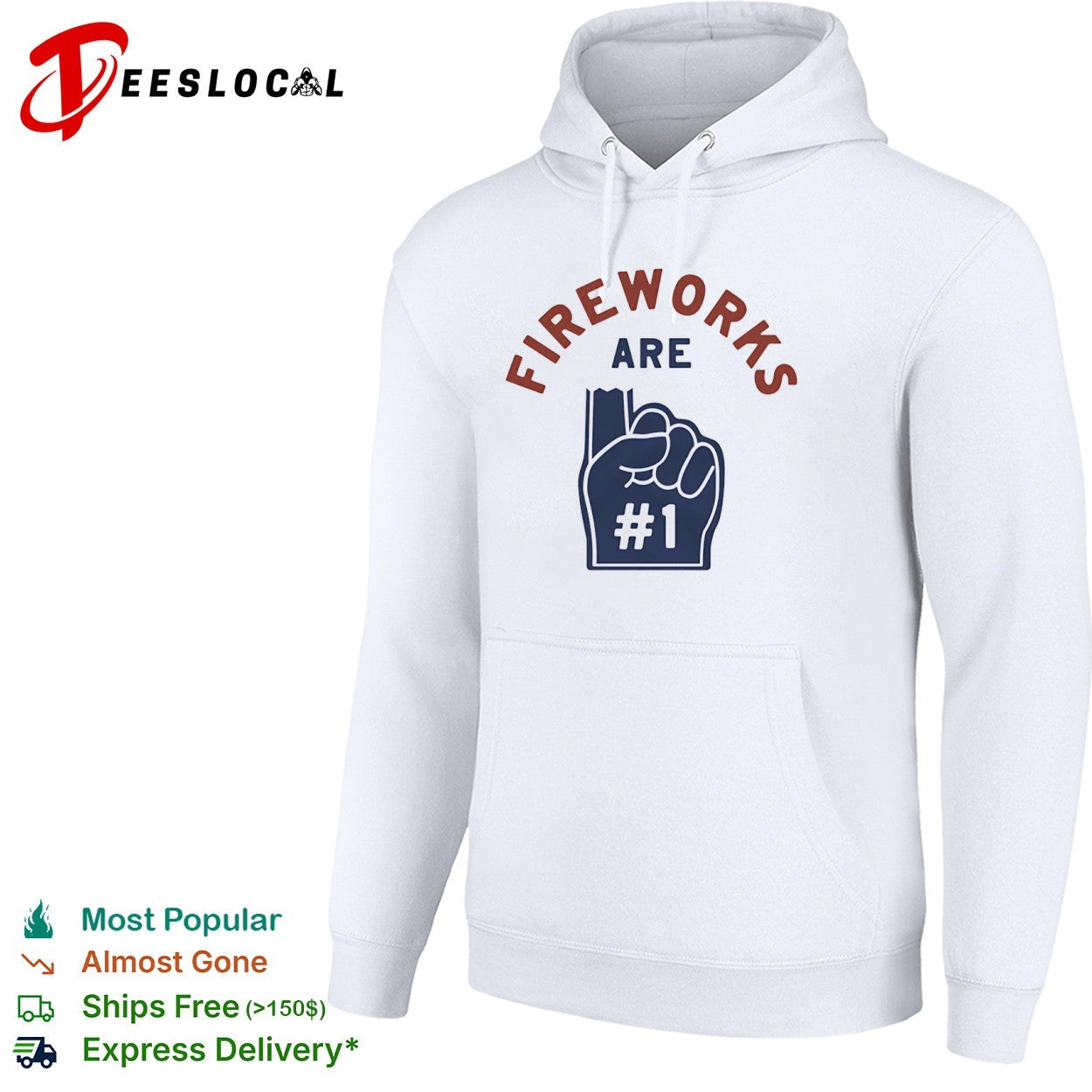 Fireworks Are Number One Foam Finger patriotic shirt