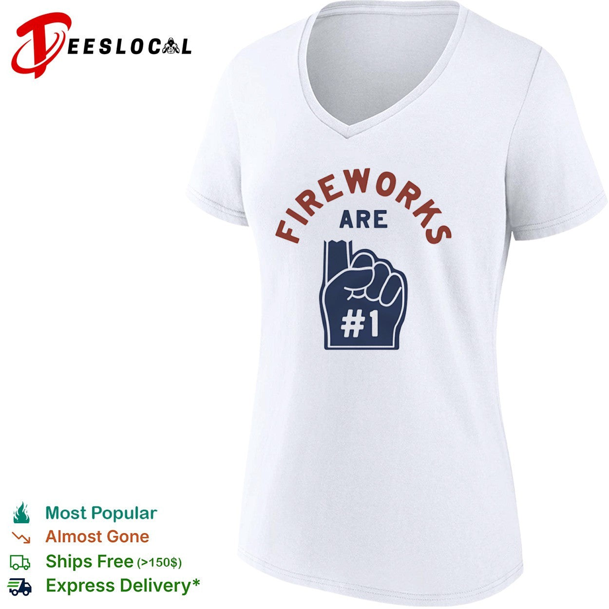 Fireworks Are Number One Foam Finger patriotic shirt