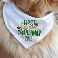 First Fur Ever Christmas 2023 Dog Bandana, Puppy Christmas Handkerchief, 1st Pet Christmas Neck Scarf, New Dog Holiday...
