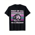 First Of All I'm A Delight Retro Purple Angry Opossum Possum T-Shirt Men's casual T-shirt 100% Cotton, Gifts for Men Dad...
