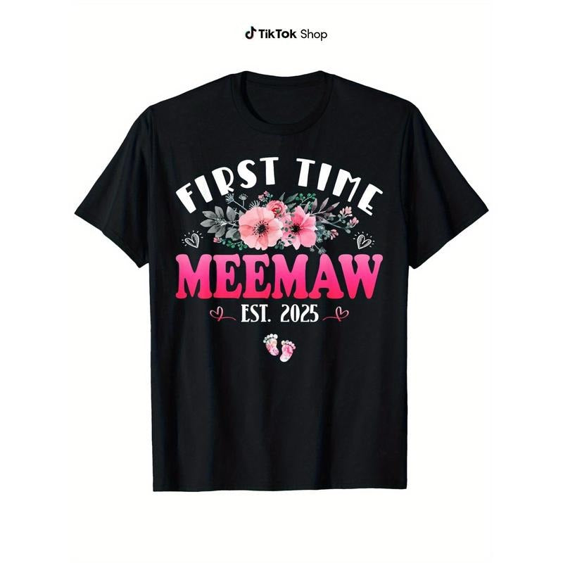 First Time Meemaw 2025 TNF'WB shield Day Soon Hidden leaf ninja Be Meemaw T-Shirt, 100% Cotton, Gift for Men Women Dad...