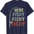 Fishing-Shirt Here-Fishy Graphic Funny T-Shirt Hoodie, Sweatshirt | RetroVerseTees.com