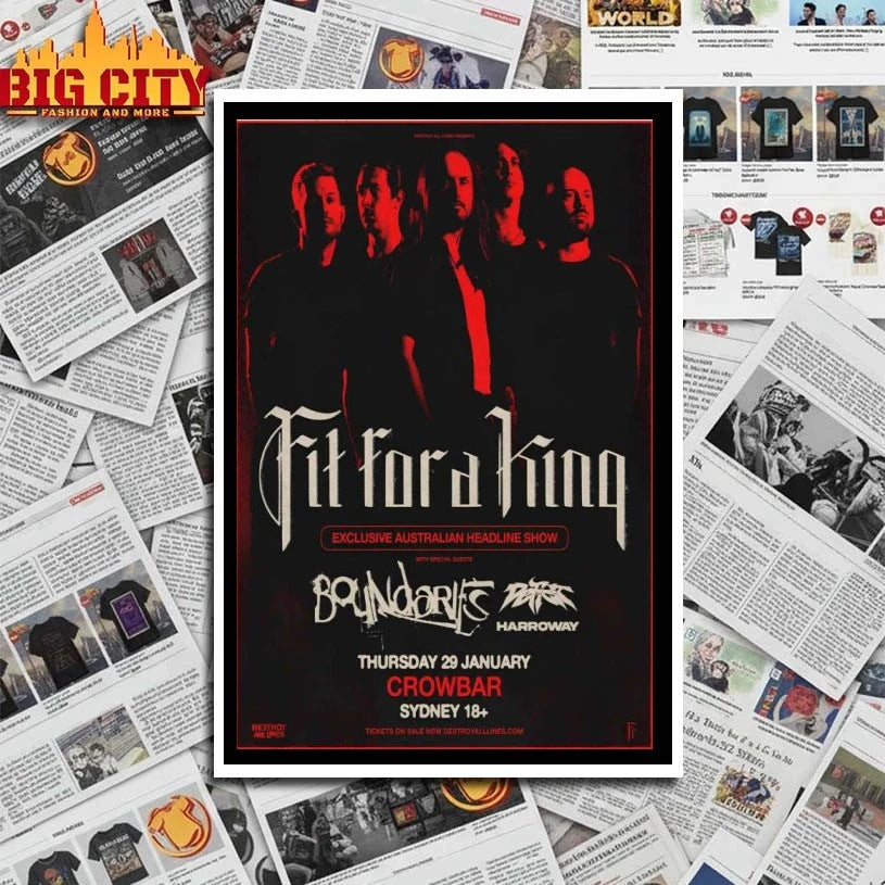 Fit For A King Exclusive Sydney Headline 29 Jan 2026 Event Sydney, NSW Poster shirt