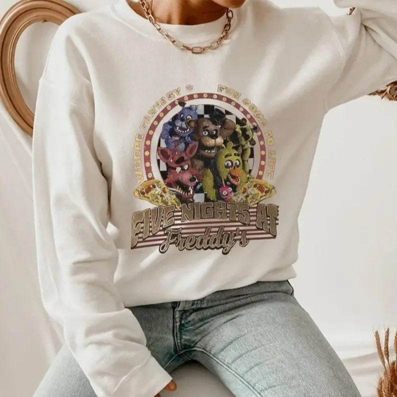 Five Nights At Freddy's Halloween T-Shirt Spooky Game Fan Graphic Tee casual hoodie Sweatshirt | RetroVerseTees.com