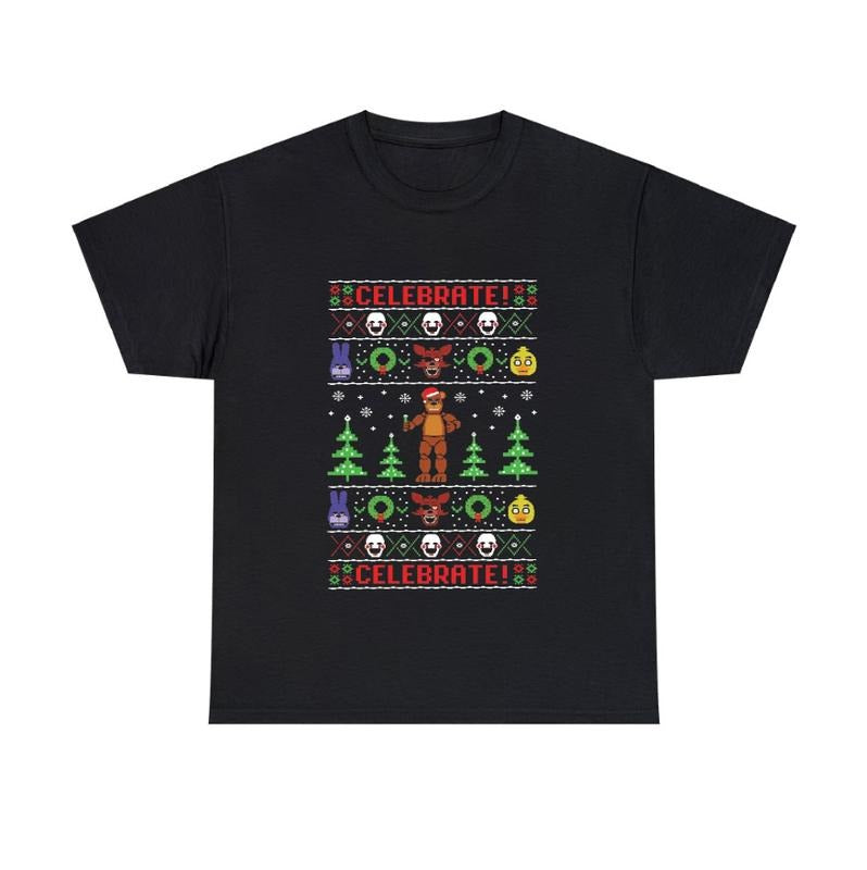 Five Nights At Freddy's Ugly Holiday T-Shirt Gaming Fan Graphic Tee Hoodie, Sweatshirt | RetroVerseTees.com