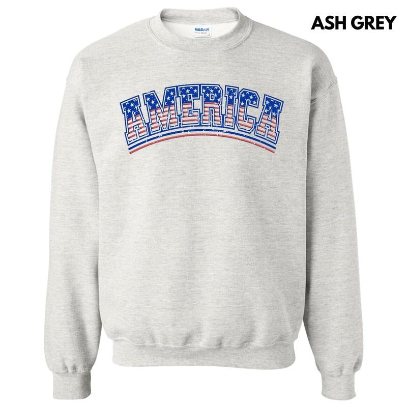 Flag America Puff Sweatshirt T-Shirts, Hoodie | RetroVerseTees.com