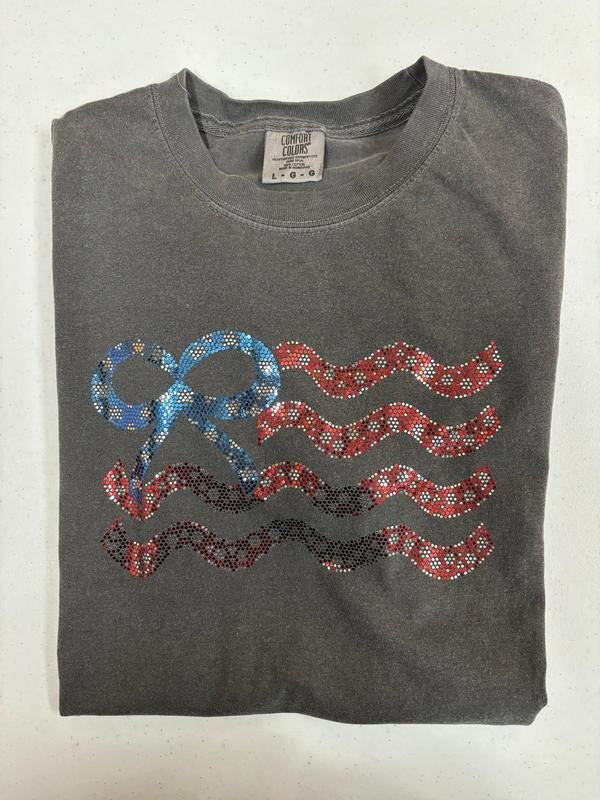 Flag Coquette Spangled Comfort Colors T-Shirt Hoodie, Sweatshirt | RetroVerseTees.com