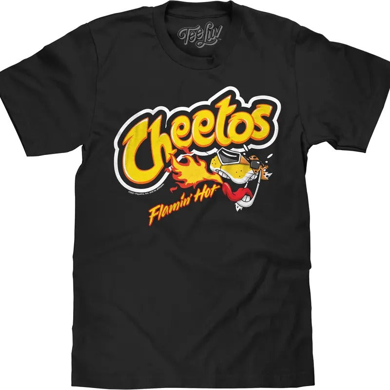 Flamin' Hot Cheetos Chester Cheetah T-Shirt - Black Hoodie, Sweatshirt | RetroVerseTees.com