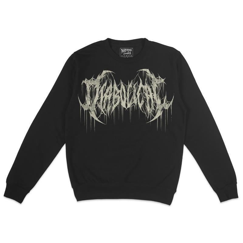 Fleece Crewneck Sweatshirt - METAL Diabolical, Humor, Dark Comedy, Alt Fashion Gift for Readers, Booktok, Vampire...